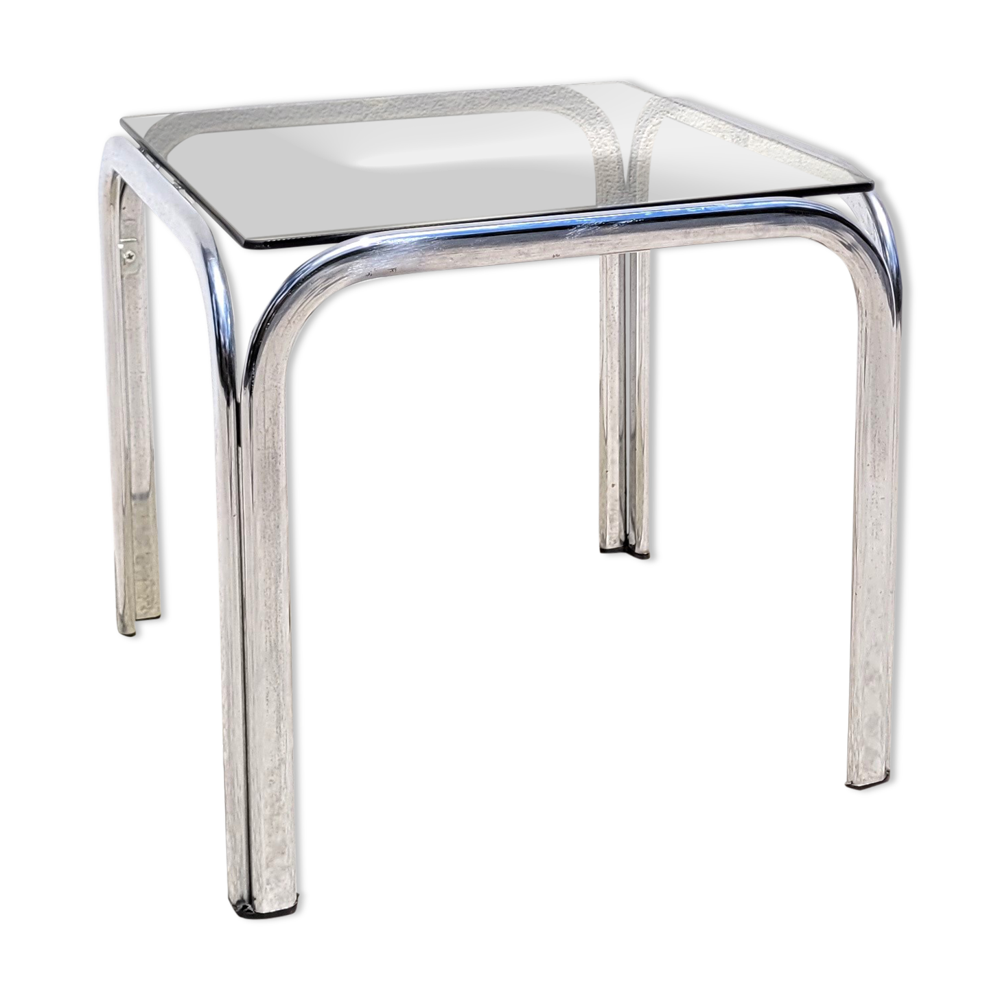 Coffee table chrome smoked glass