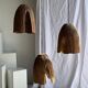 Large suspension or lampshade in organic natural teak, tubular H40 D30.