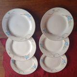 Set of 6 dessert plates in porcelain