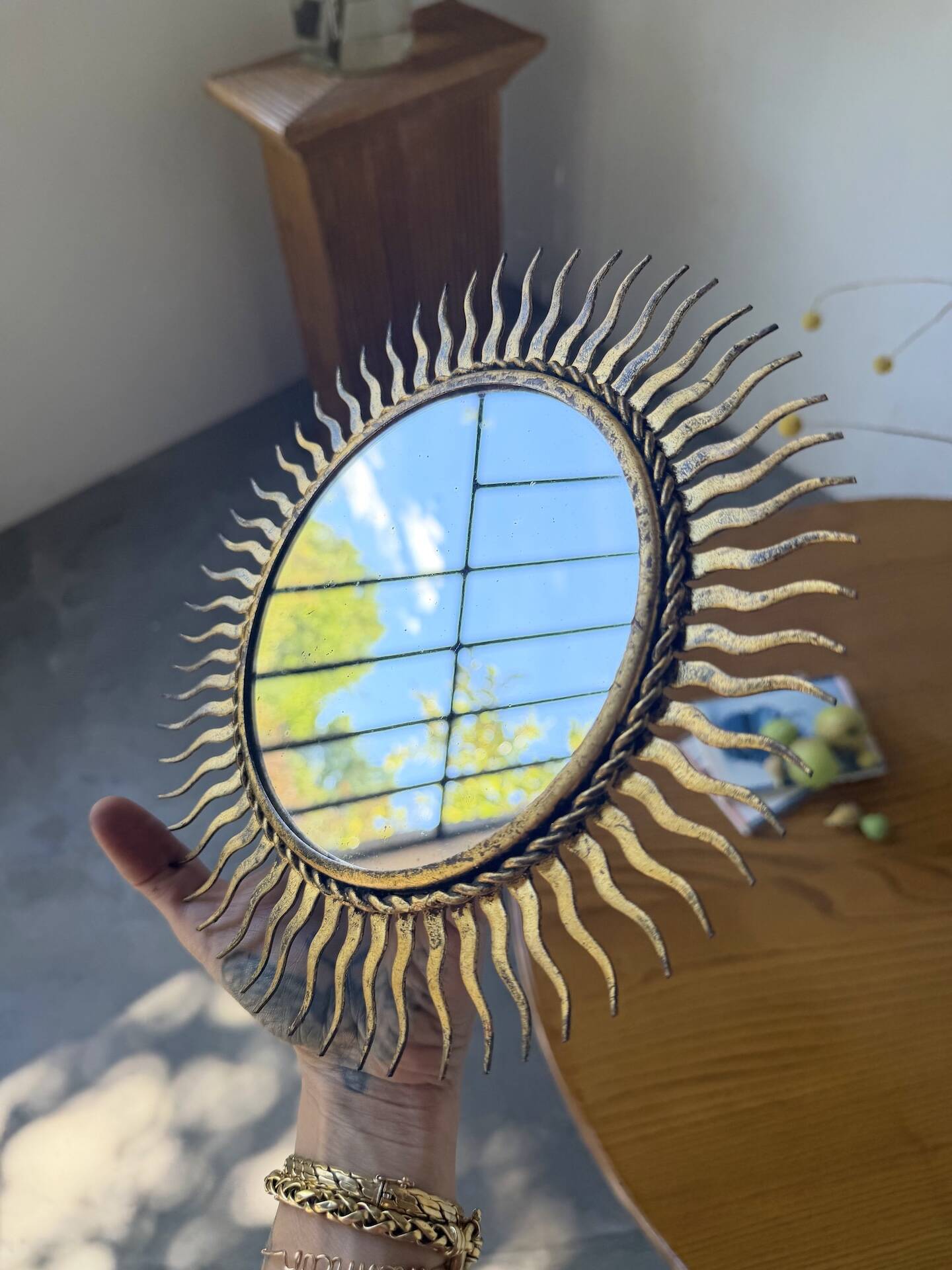 Sun mirror or patinated XS
