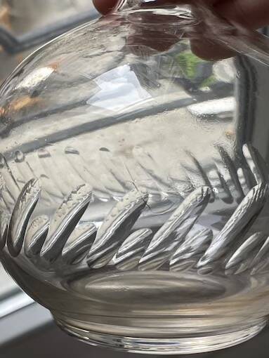 Cut crystal round carafe antique