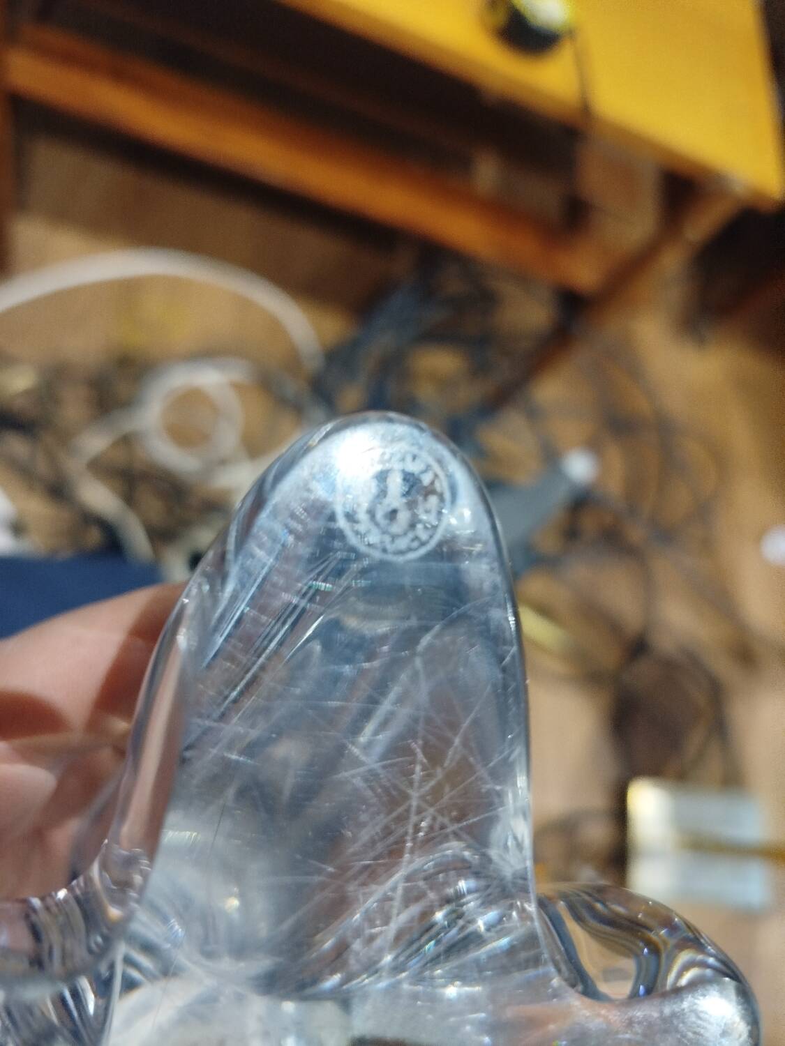 Pied de lampe en cristal Baccarat signé – France – années 70