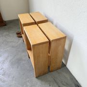 Paire tabourets ou chevets pin mobilier montagne 1950
