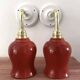 Pair of ceramic and glass wall sconces