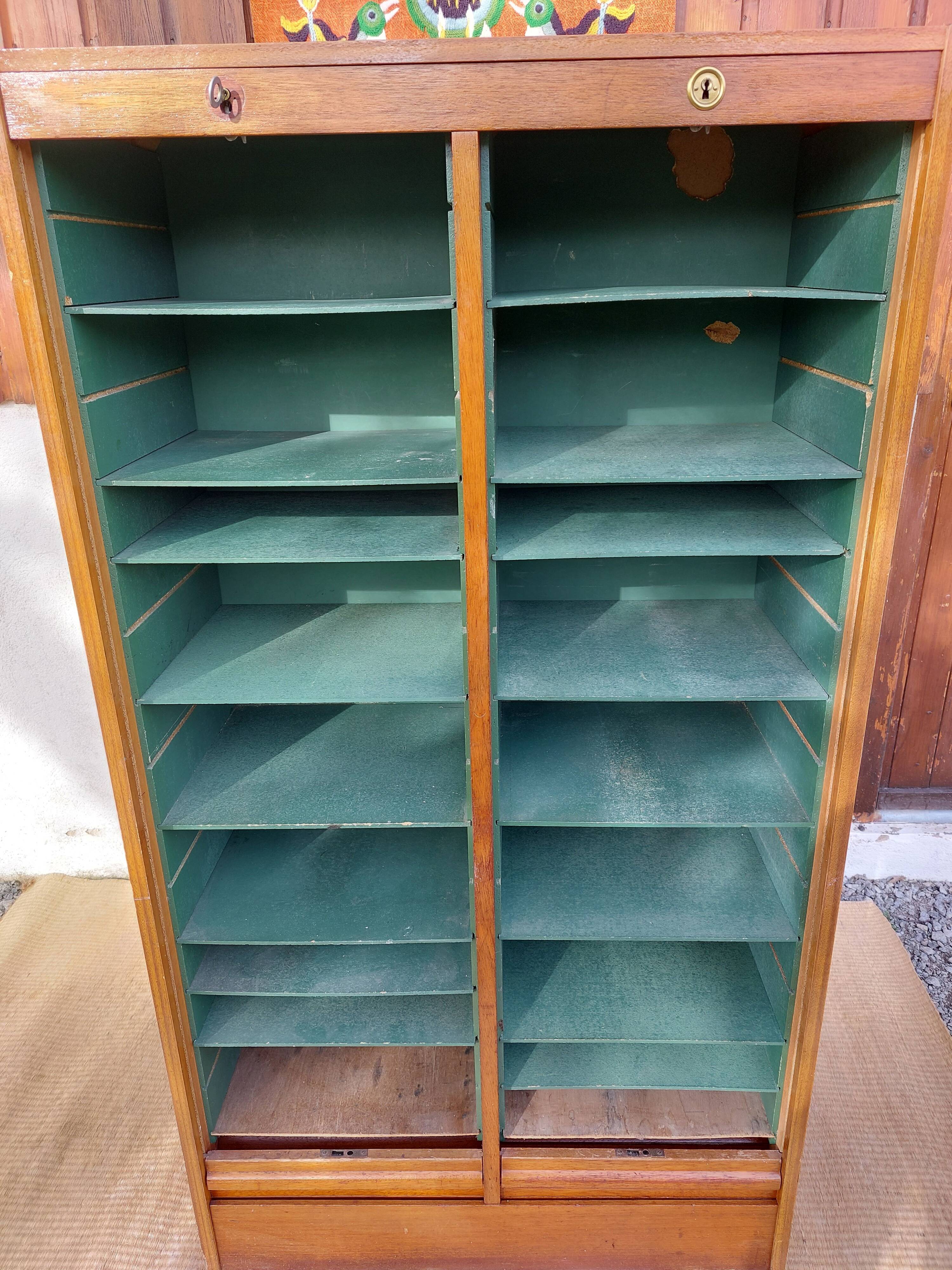 curtained filing cabinet