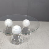 Marble sphere coffee table by Roche Bobois, 1980s