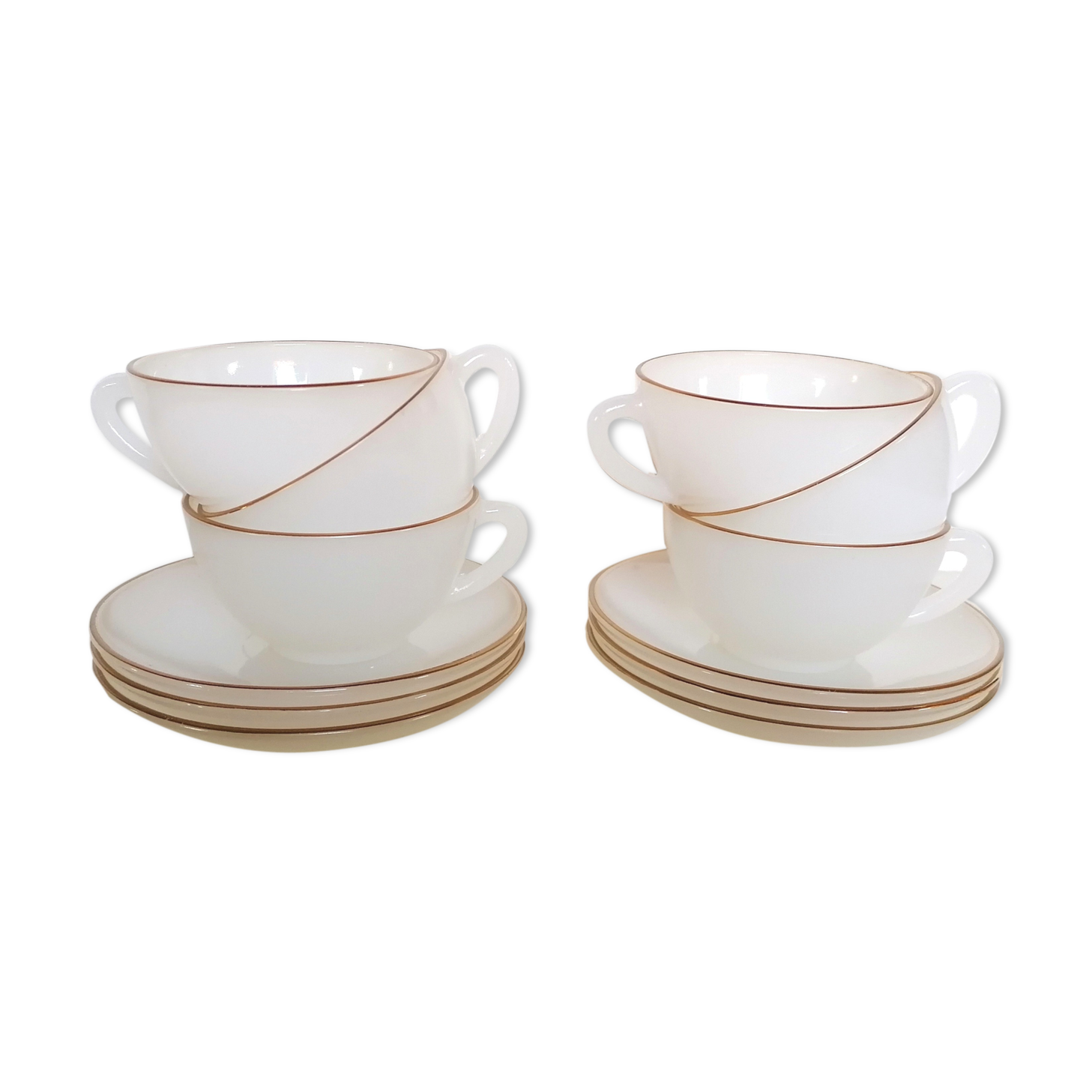 6 cups arcopal white opaline