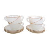 6 cups arcopal white opaline