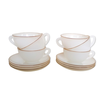 6 cups arcopal white opaline