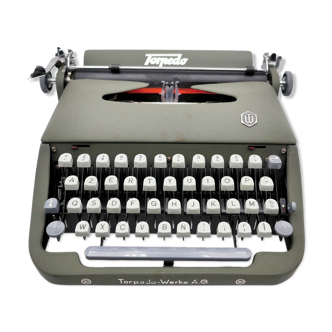 Machine à écrire Torpedo 20 verte révisée ruban neuf avec sa boîte