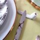 6 white porcelain knife holders