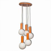 Suspension vintage with five blind Milky glass 1960 / 70s Czechoslovakia