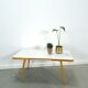 Coffee table vintage with white grey formica top