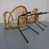 Set of Dutch Mid-Century Bamboo Chairs by Rohé Noordwolde, 1950s