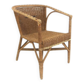 Fauteuil vintage en rotin, Suède, 1950