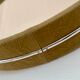 Vintage round mirror 70's fabric and metal