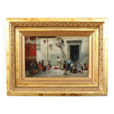 Peinture à l'huile sur toile, enfants en train de jouer, Italie, 19ème siècle