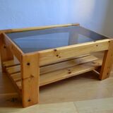 Wood and glass coffee table