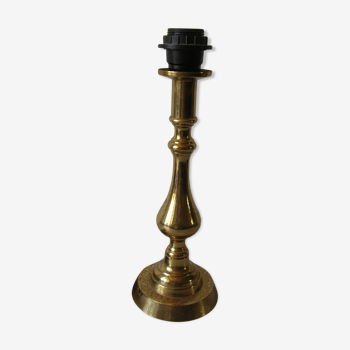 Pied de lampe en laiton, bronze vieilli 33 cm