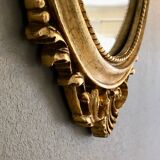 Oval gilded mirror baroque style