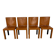 4 camel leather chairs, postmodern design by Paolo Piva for B&B Italia Arcadia.
