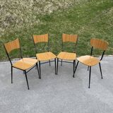 Italian dining table and 4 chairs by Salvarani, 1950s, set of 5.