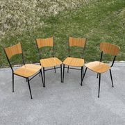 Italian dining table and 4 chairs by Salvarani, 1950s, set of 5.