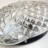 Wall lamp glass and steel ceiling light 1950s