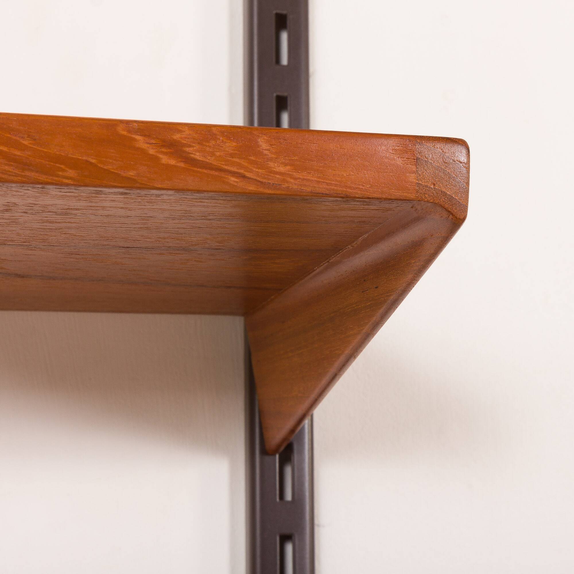 Kai Kristiansen teak wall unit with a desk and a lamp, FM Mobler, 1960s