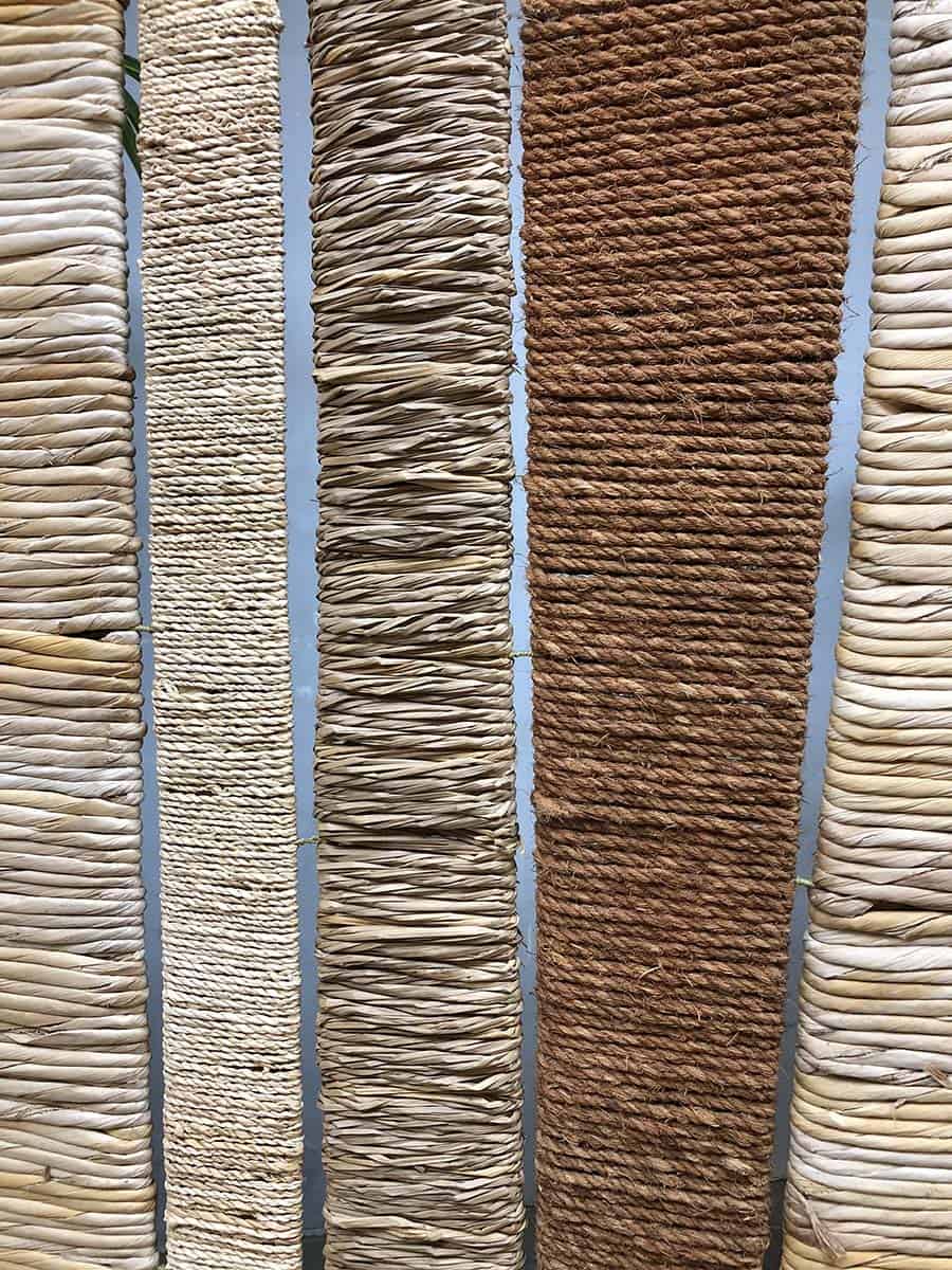 Vintage rope rattan room divider 'Nature'