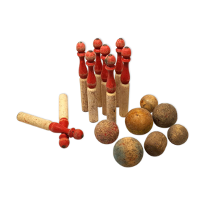 Jeu de 9 quilles en bois bowling