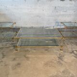 Pair of sofa ends and coffee table Pierre Vandel in altuglas