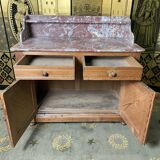 Bathroom cabinet in fir and marble
