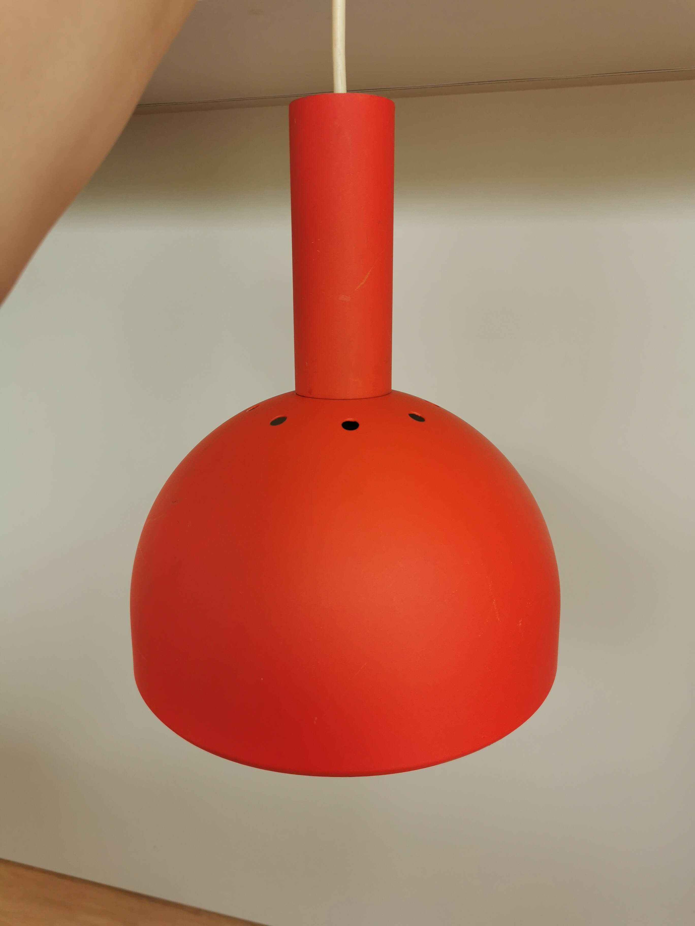 Vintage Orange Chrome Pendant Light: 1970s Space Age Lamp