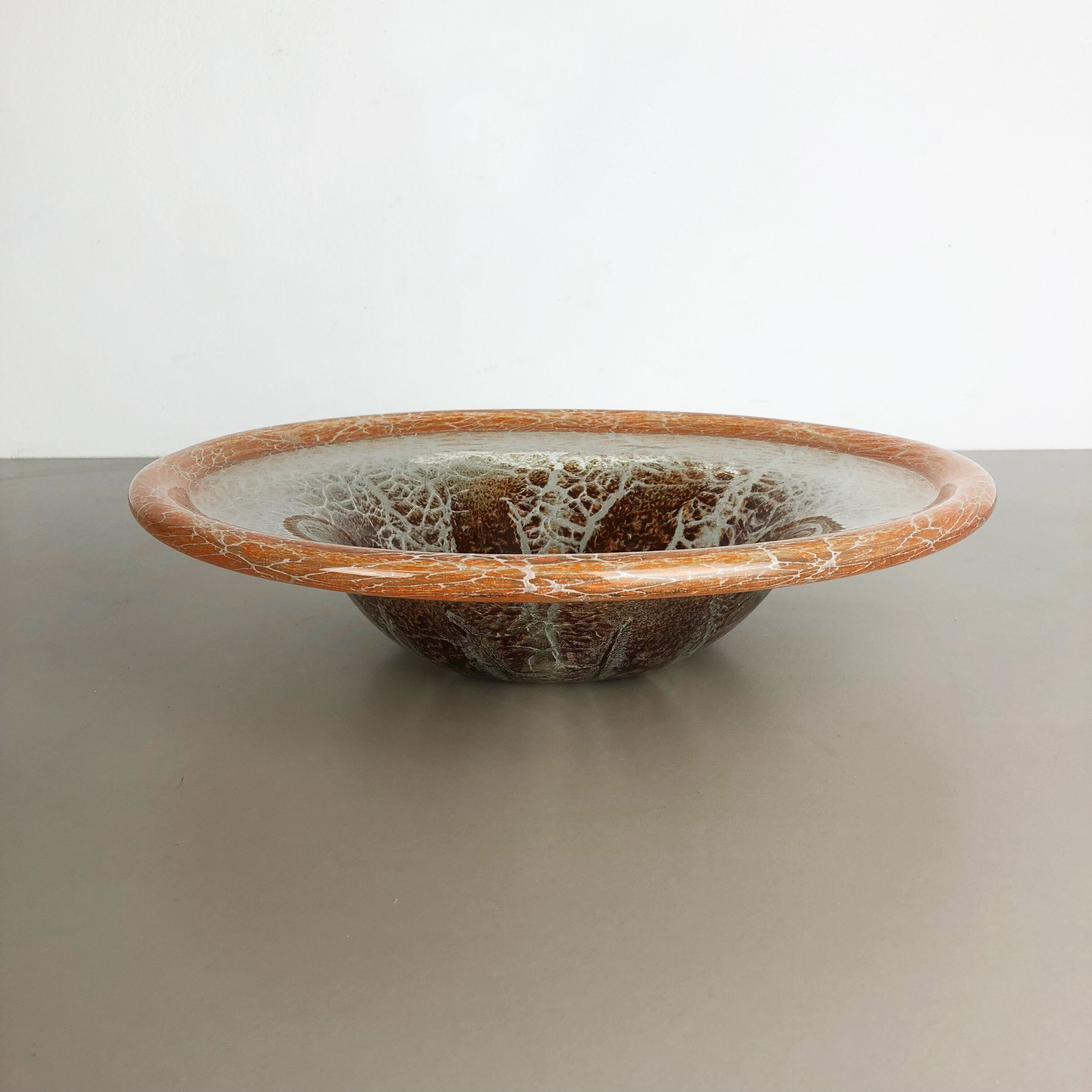 German Glass Bowl by Karl Wiedmann for WMF Ikora, 1930s Baushaus Art Deco