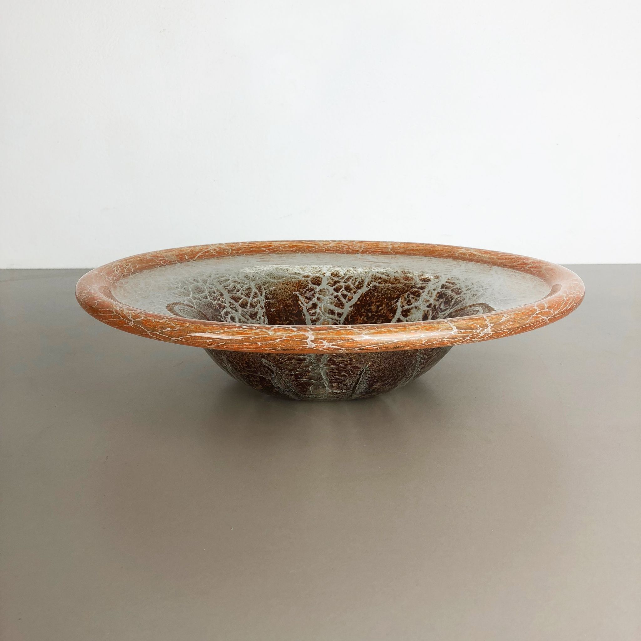 German Glass Bowl by Karl Wiedmann for WMF Ikora, 1930s Baushaus Art Deco