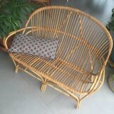 Vintage rattan bench