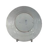 Blue Delft earthenware plate decorated with flowers