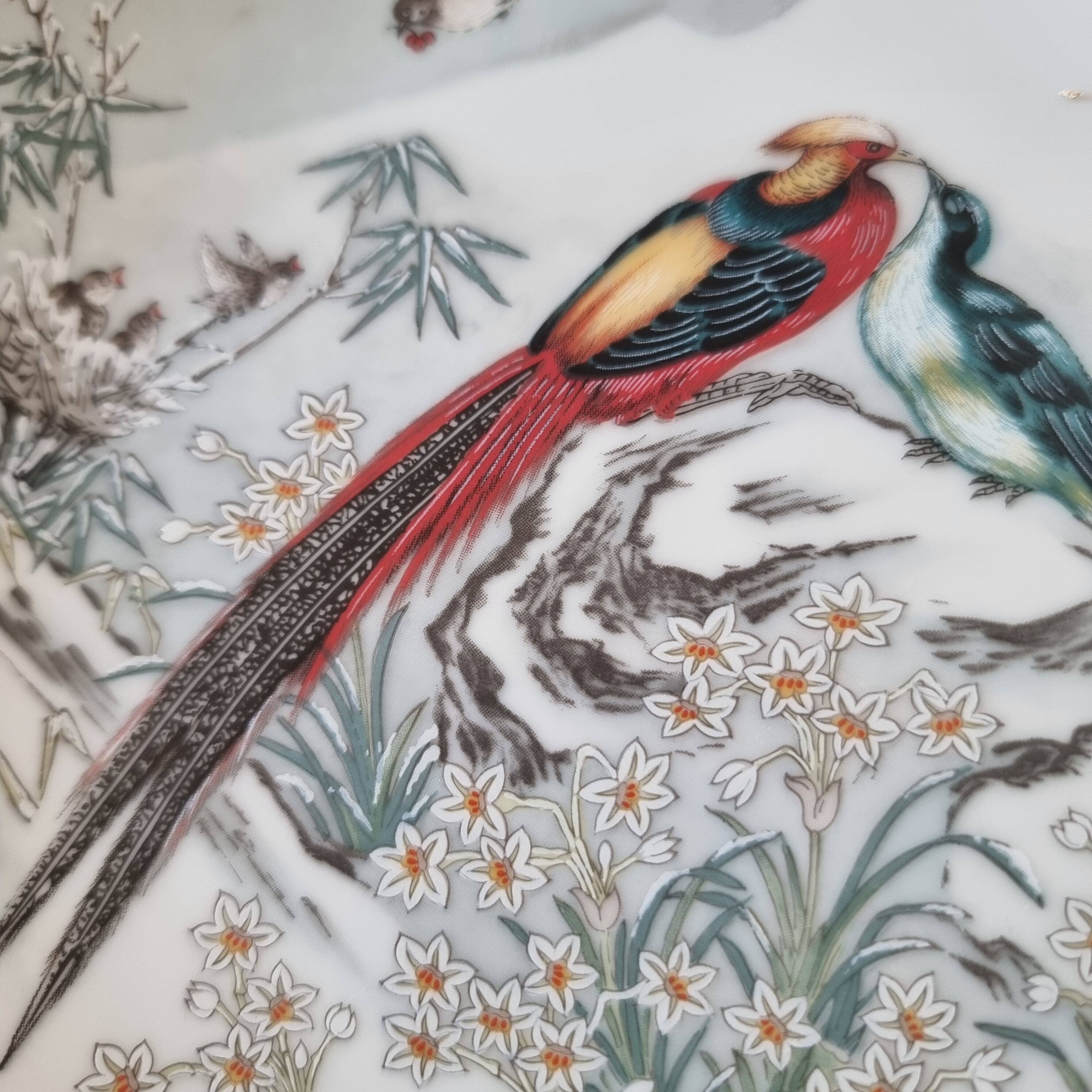 Pair of vintage Franklin Japanese hand-painted porcelain plates