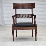 1920-30s, set of 2 armchairs, design after Georges Jacob, carved teak wood.