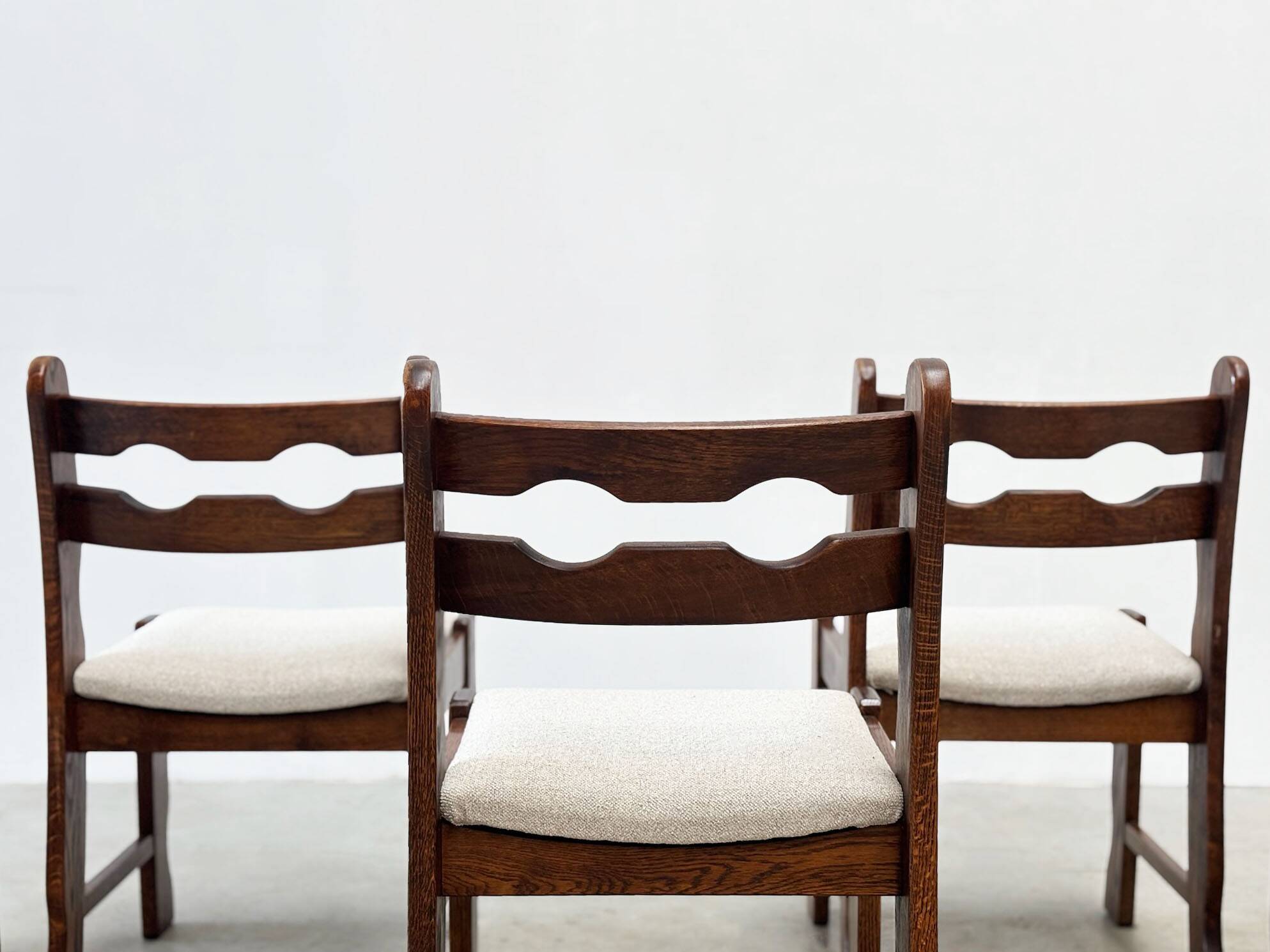 Set of six Razorback dining chairs