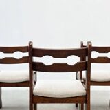 Set of six Razorback dining chairs
