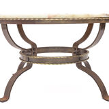 Table ronde fer forgé onyx, 1950