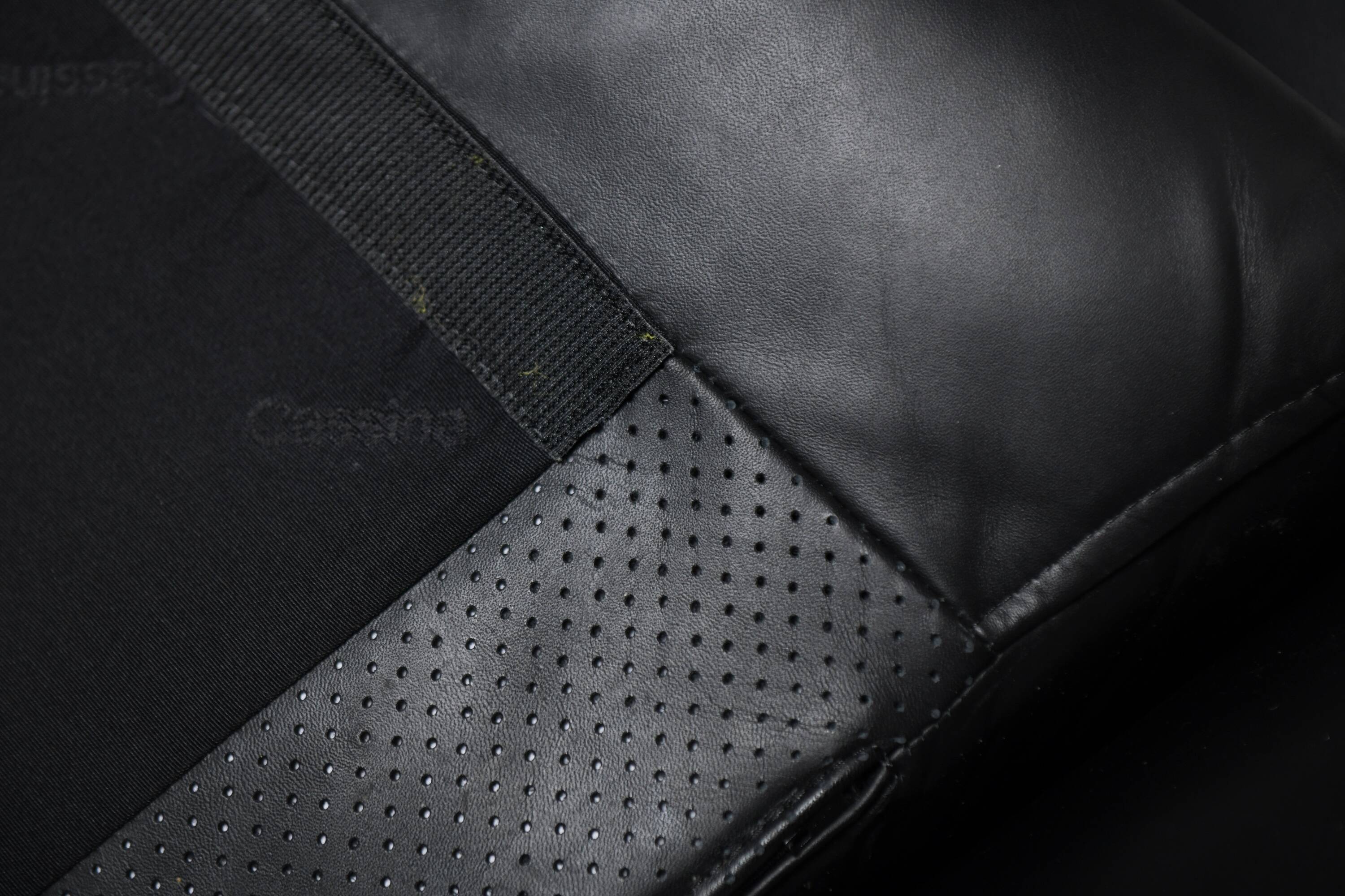 Black leather Cab 423 by Mario Bellini for Cassina