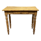 Table bureau début XXème en peuplier, orme et hêtre