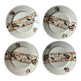 Set de 4 assiettes Badonviller, modèle Kioto