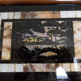 Vintage mahogany tray with inlay