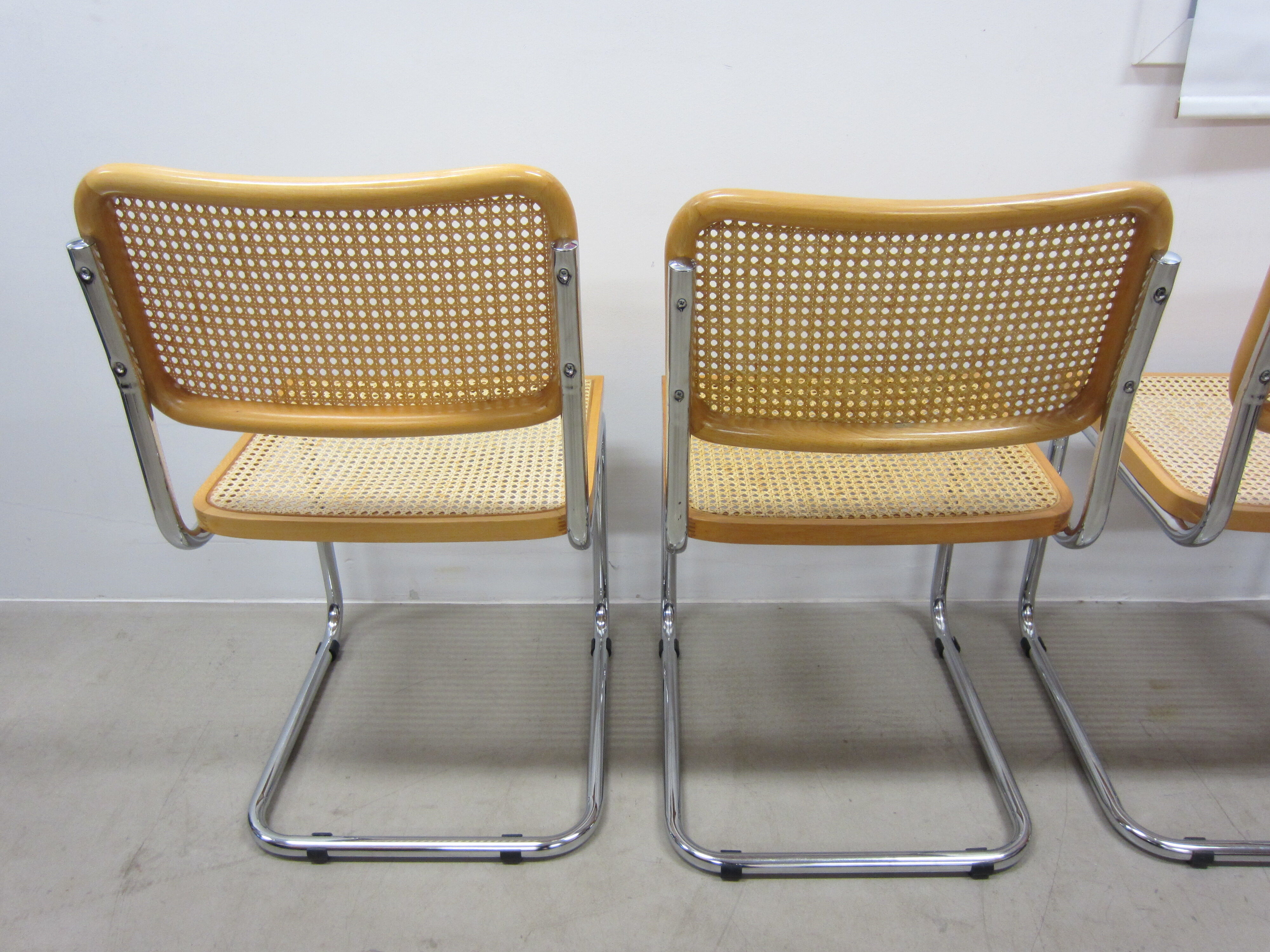 Series of 4 Cesca B32 chairs by Marcel Breuer