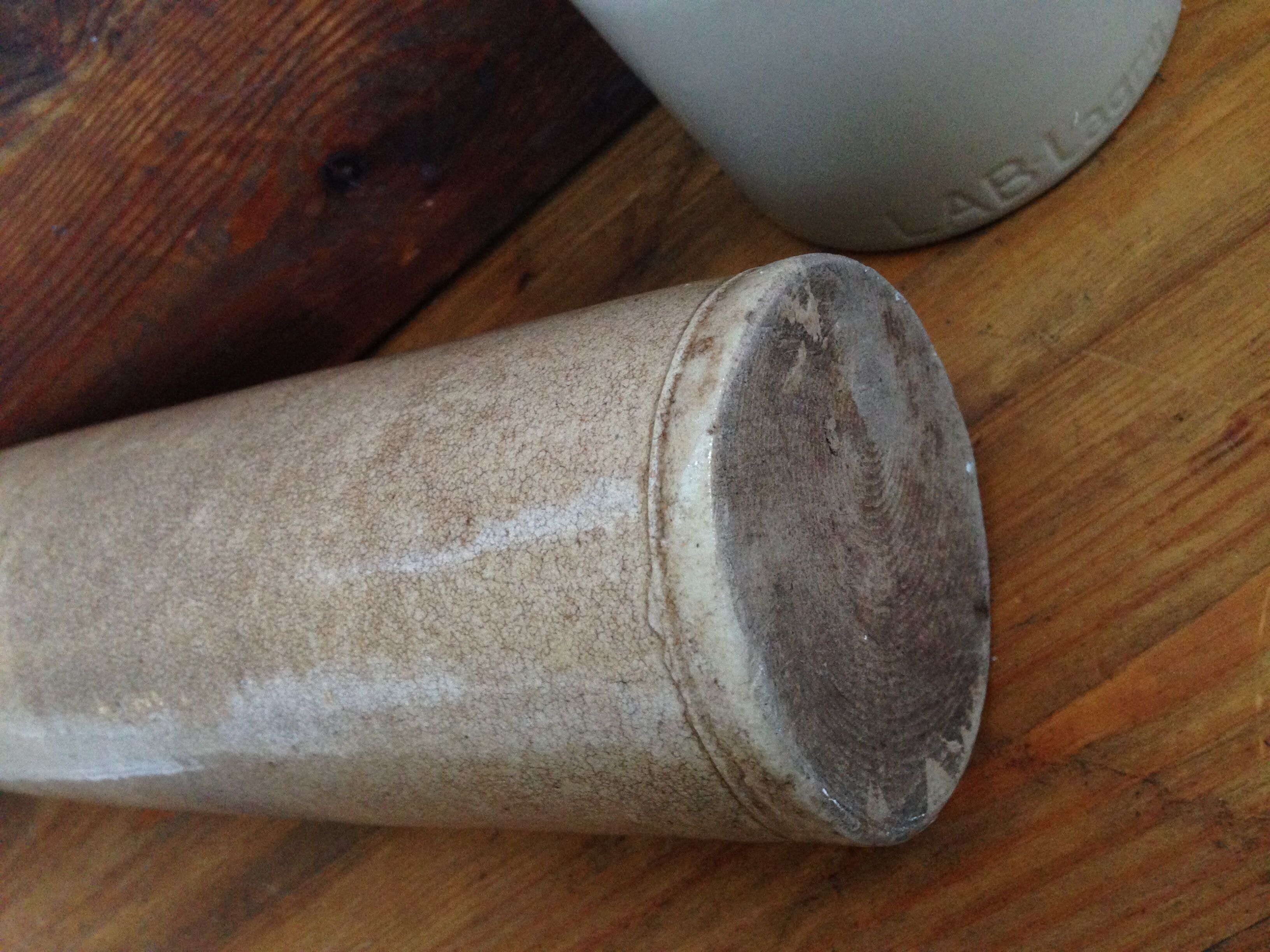 Enamelled stoneware bottle