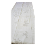 Sheet 2.40m×3.20m +2 linen thread pillowcases without monogram embroidered with a pair of doves and flowers